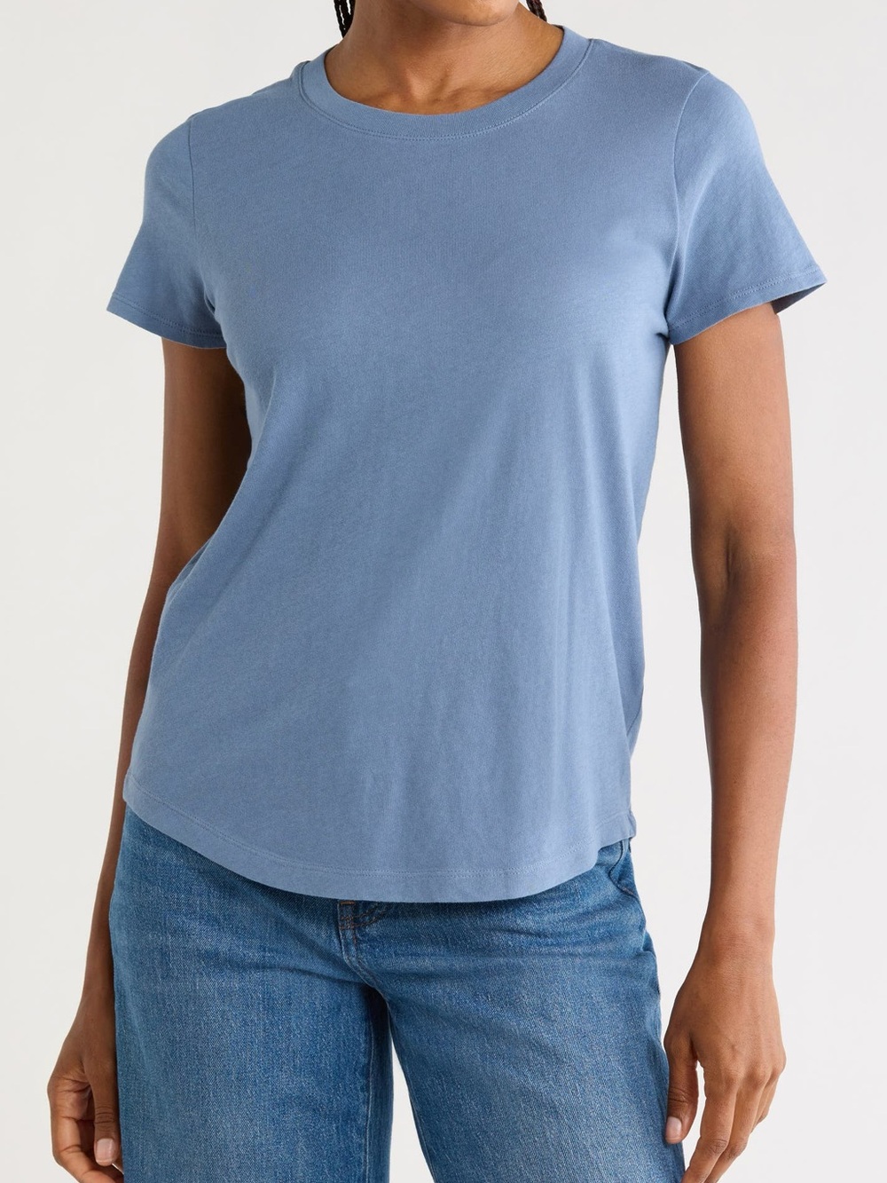 Madewell Softfade Cotton Crewneck Tee Light Blue Size Large EUC